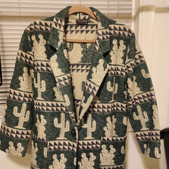 Tracy Evans Jackets & Blazers - Vintage Tracy Evans Cactus Patterned Jacket